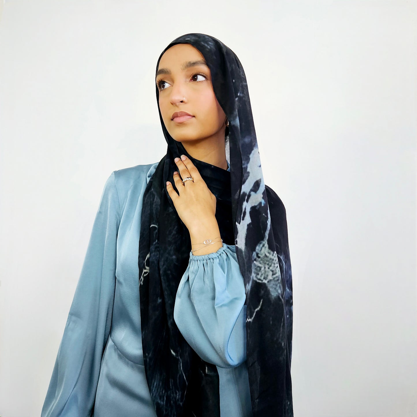 Anya Satin Dress - Blue