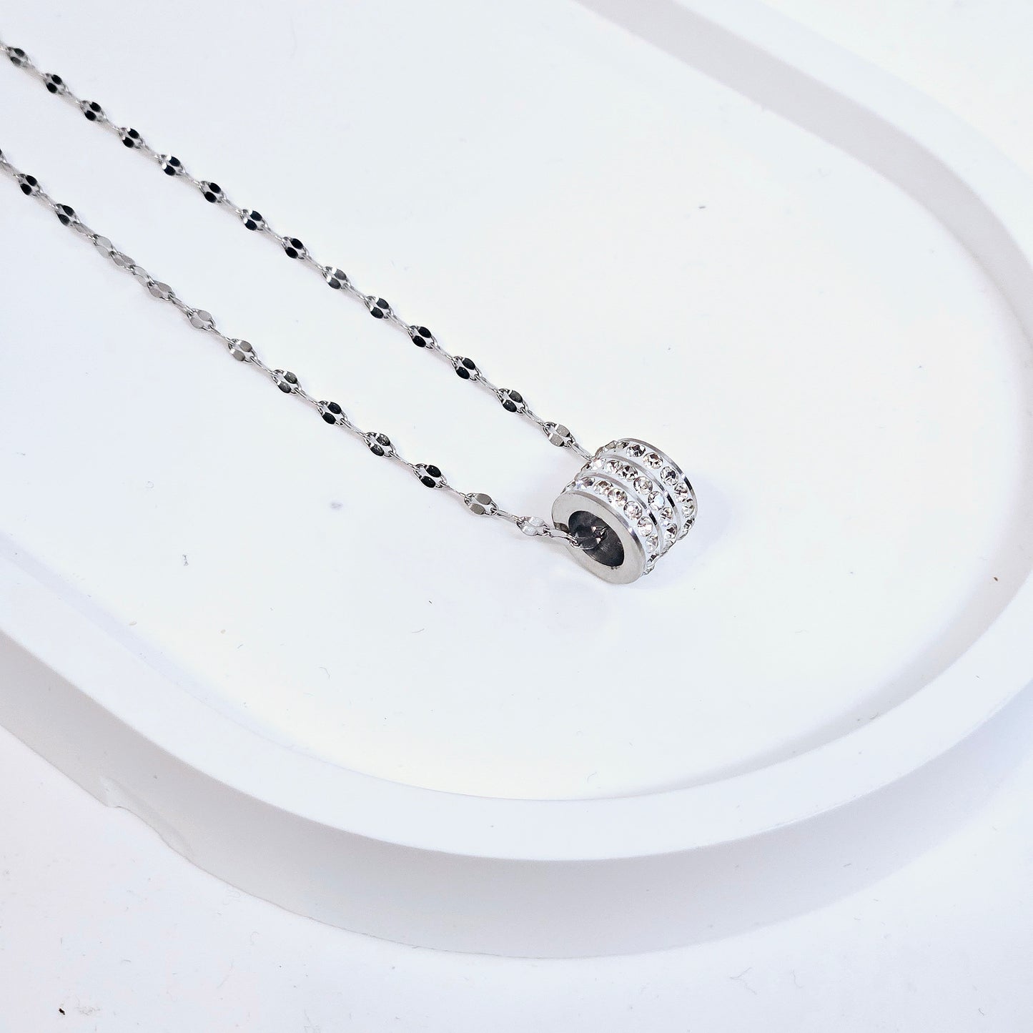 Rotating Gem Necklace - Silver Only