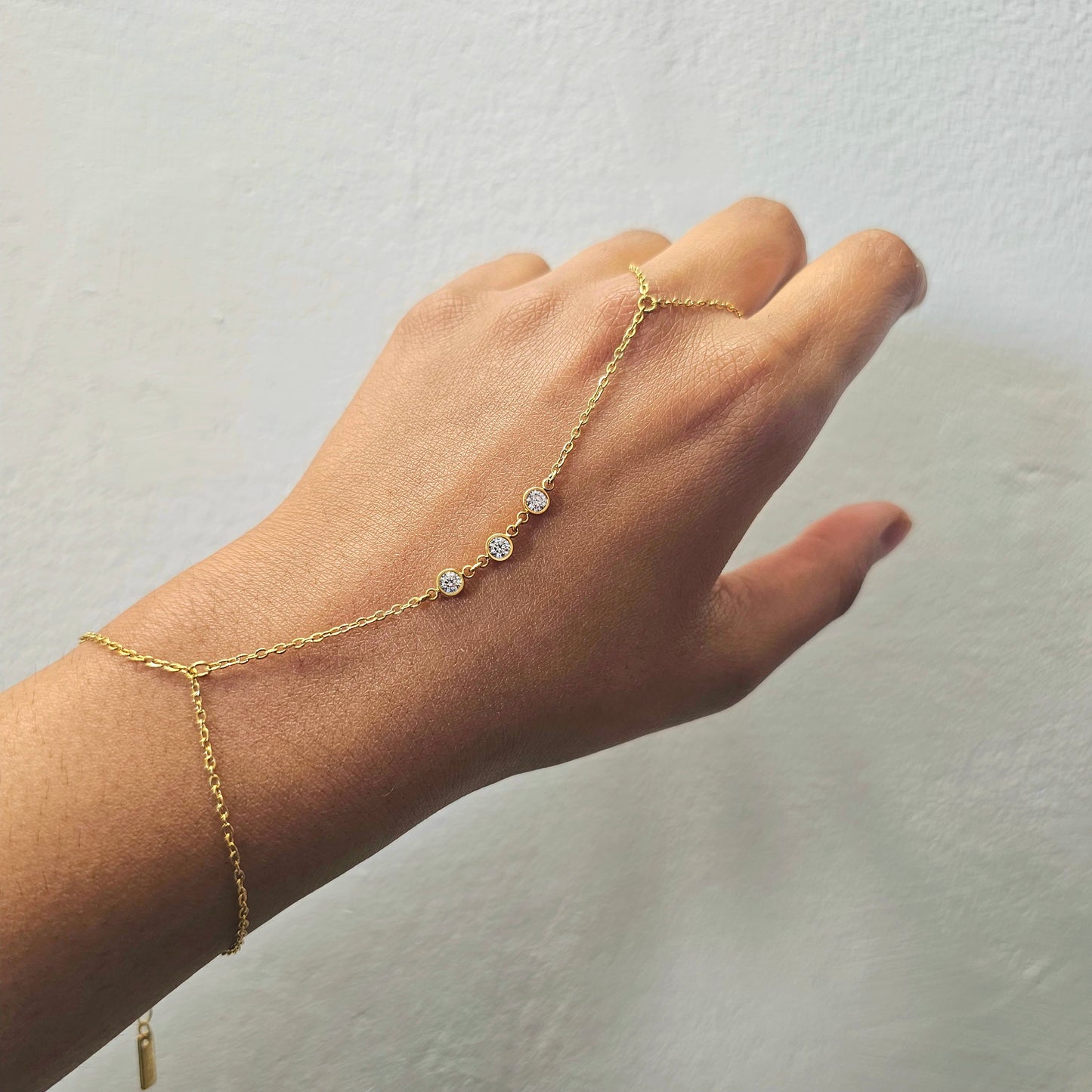 Line of Stars Hand Chain- Gold & Silver