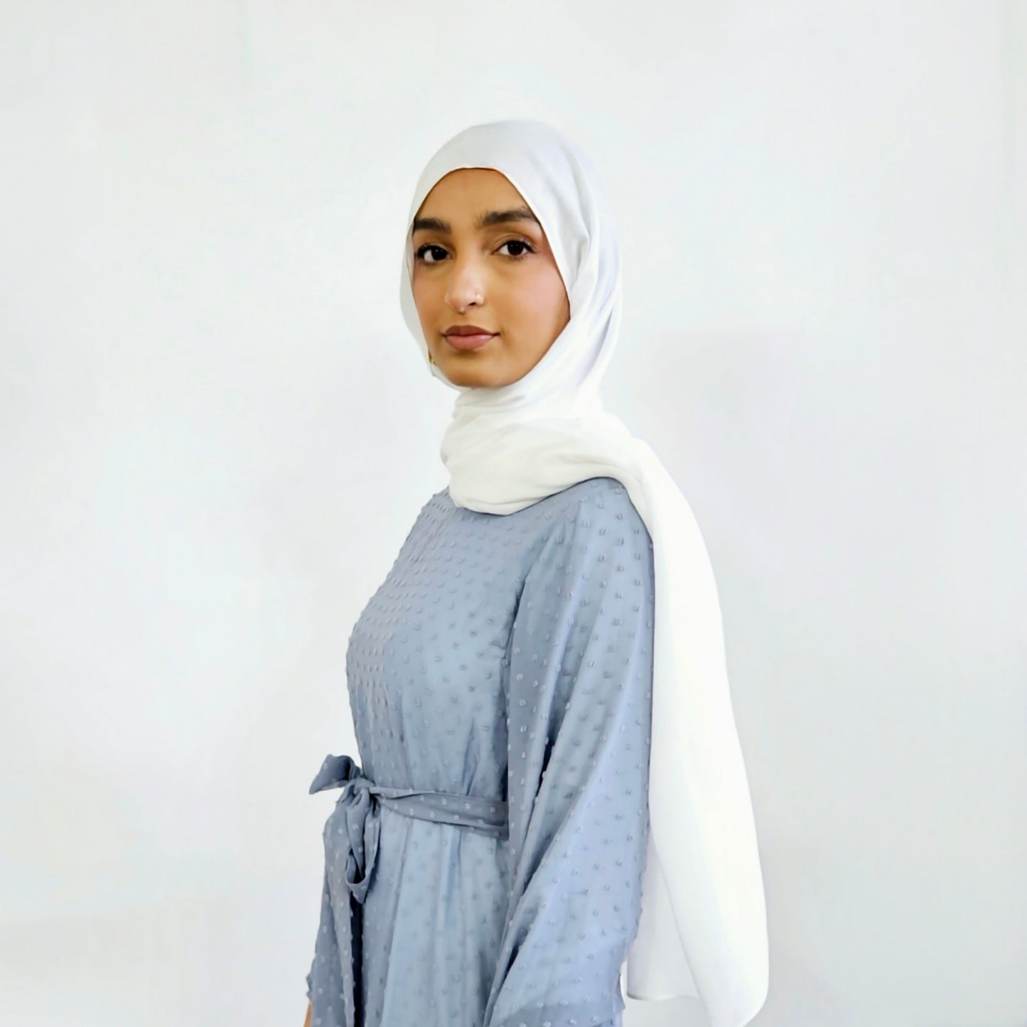 Poka Dotted Dress - Baby Blue