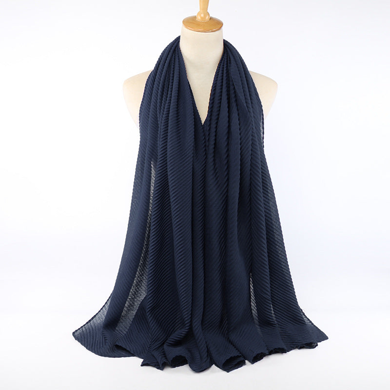 Pleated Cotton - Midnight Blue
