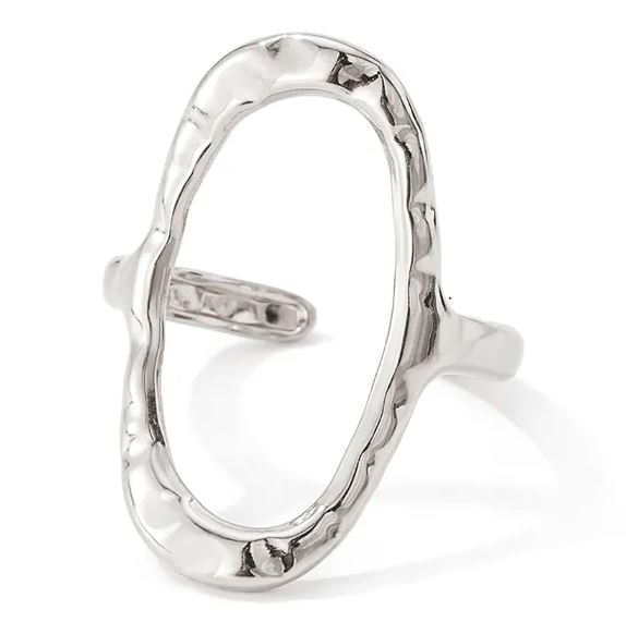 Oval Hammered Ring