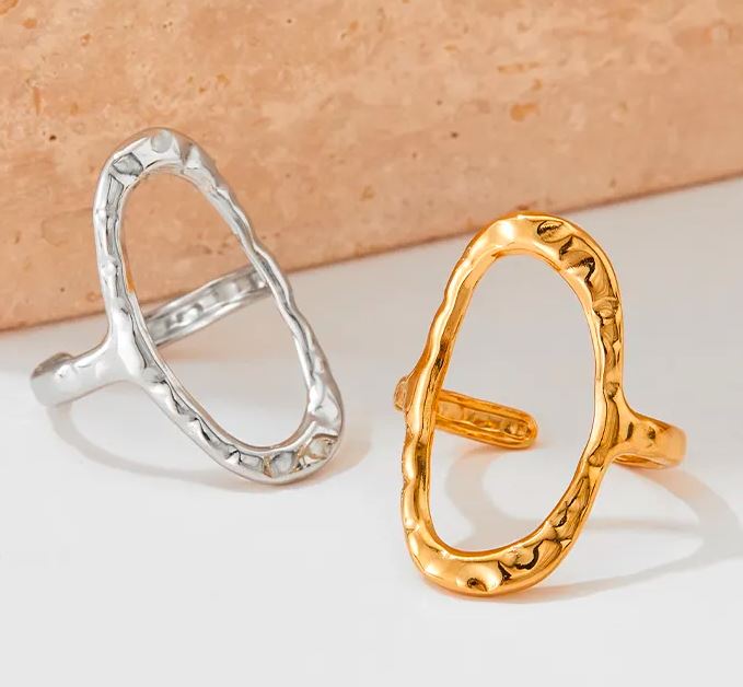 Oval Hammered Ring