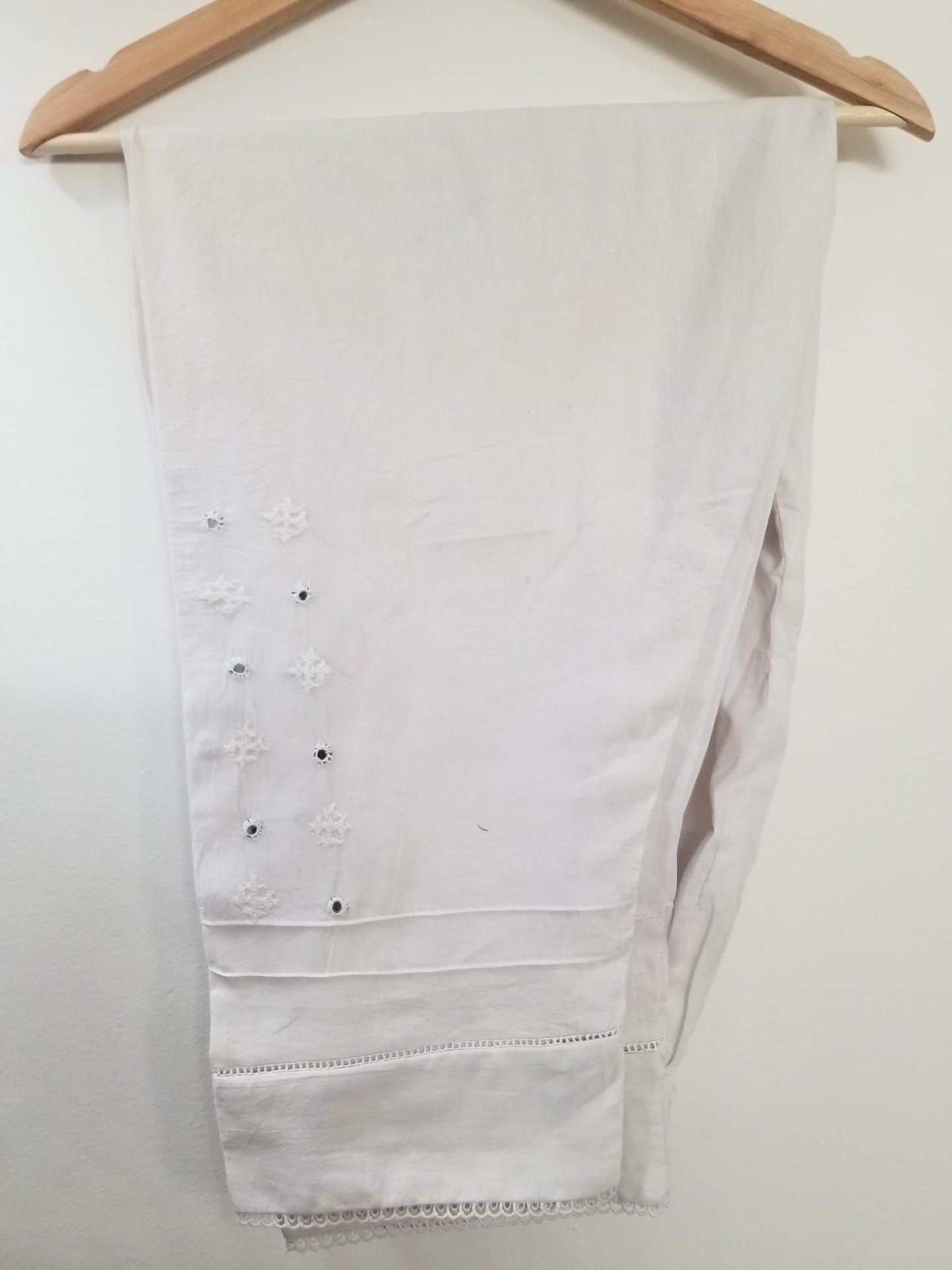 Kameez Shalwar (3 pc) - Latte- Hand Embroidered
