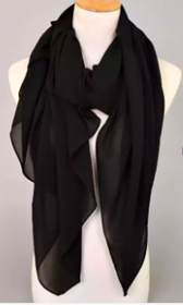 Square Georgette Chiffon - Black