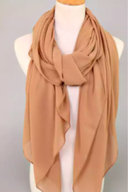 Square Georgette Chiffon - Light Chocolate Mustard