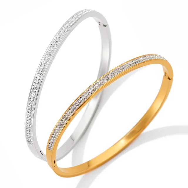 Zirconia Gem Embedded Shimmer Cuff
