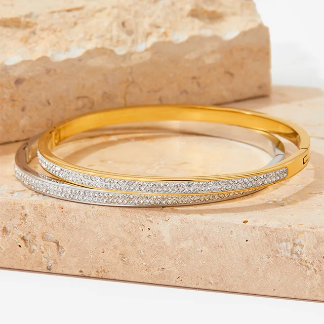 Zirconia Gem Embedded Shimmer Cuff