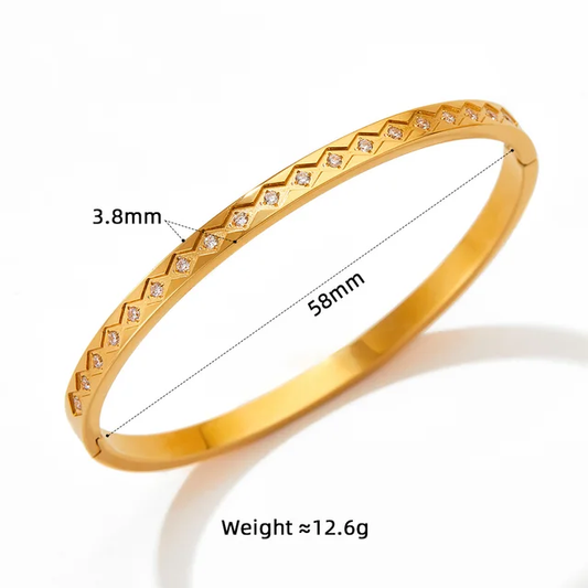 Zig Zag Zircona Gem Cuff