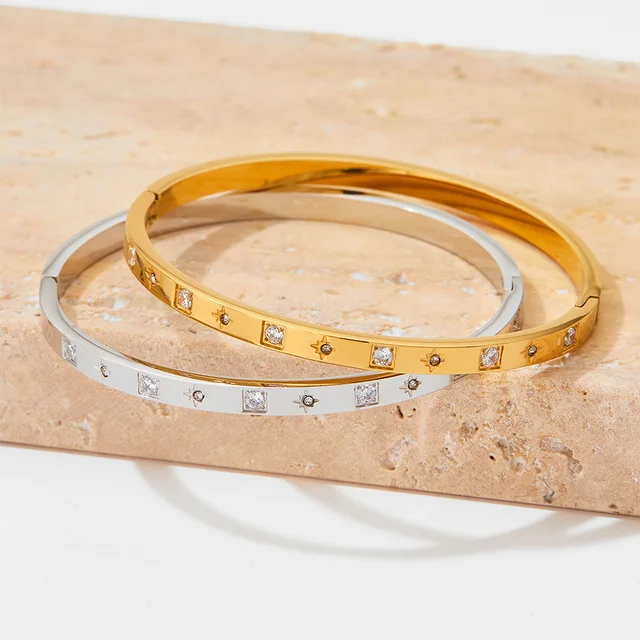 Square+ Star Alternating Gem Cuff