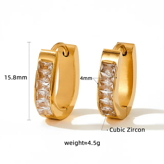 Oval Hoop Zirconia Gem | Small