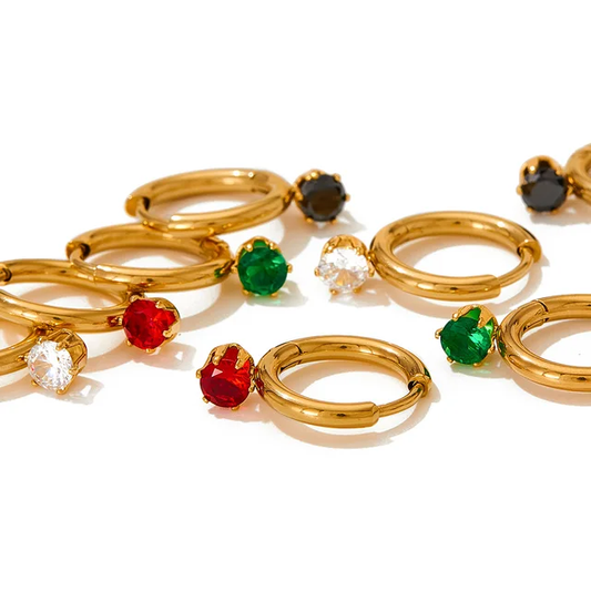 Single Gem Hoop | Small