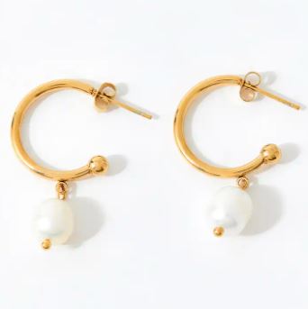 Freshwater Pearl Hoops - Single Pearls