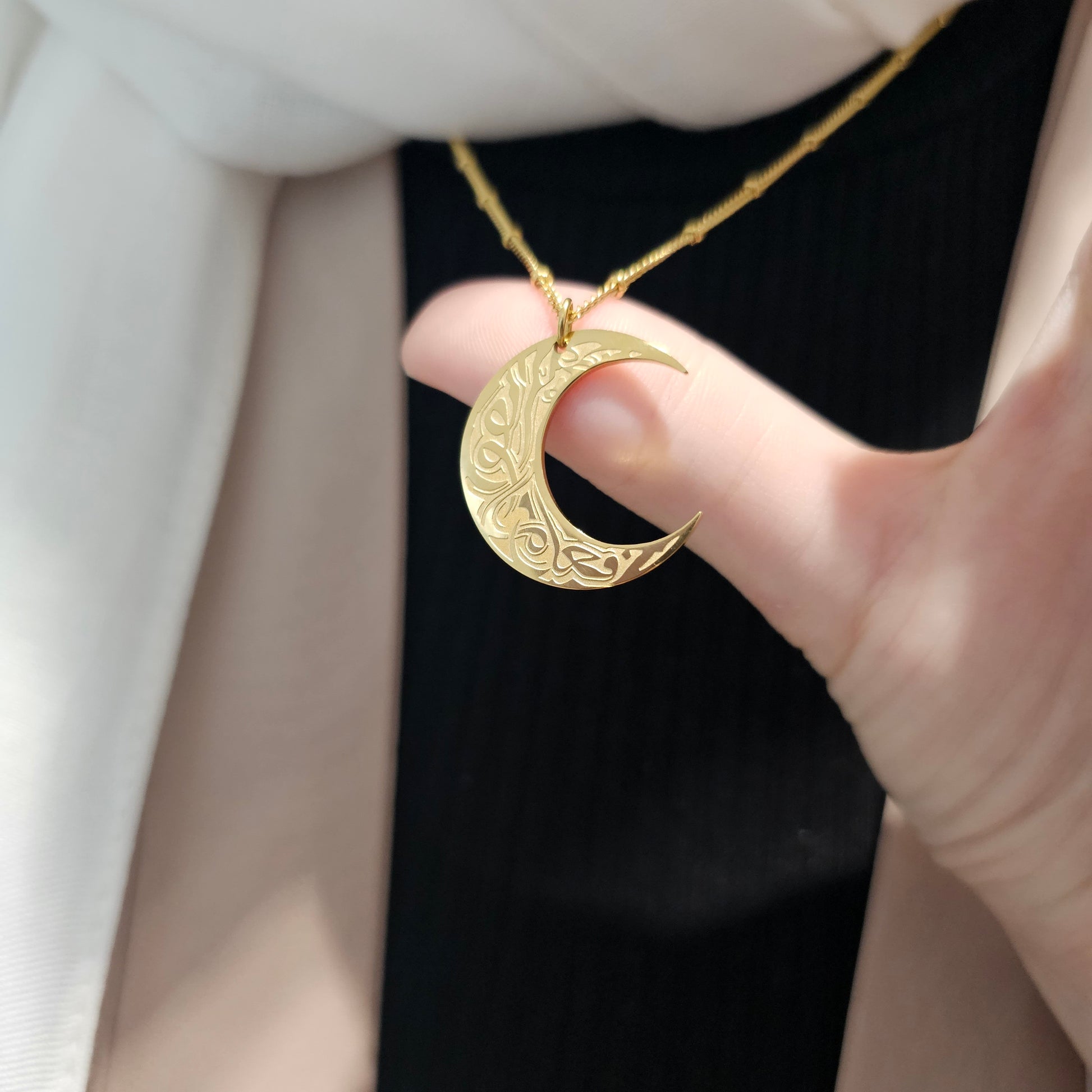 "Do what is Beautiful" | Moon Engraved Necklace