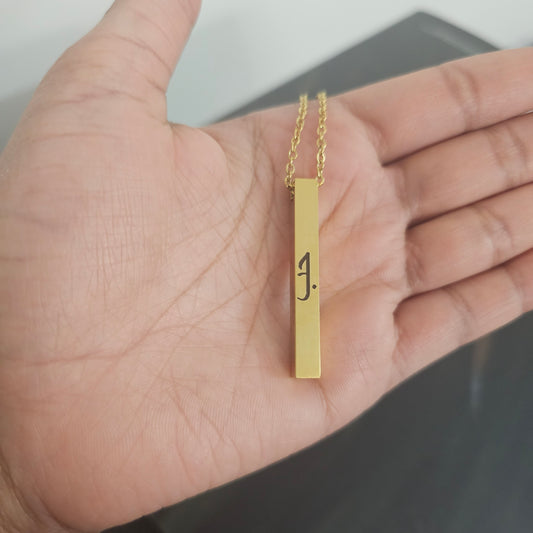 Gold Bar Necklace- Hubb - Love