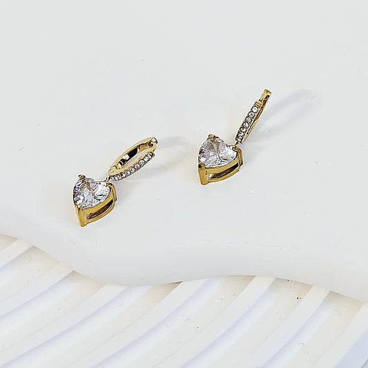 Dangling Zircona Gem Hearts