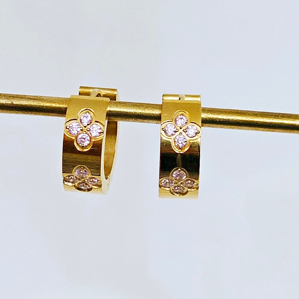 Zircona Gem Flower Hoop - 3 types