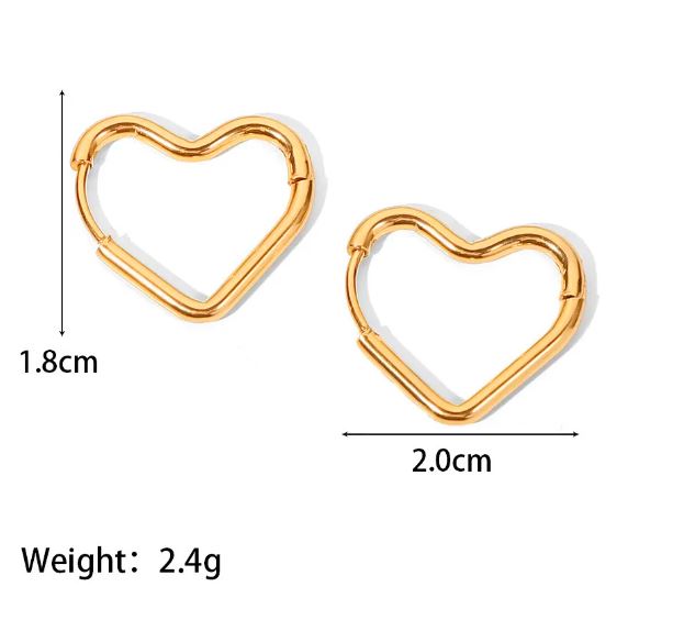 French Heart Studs