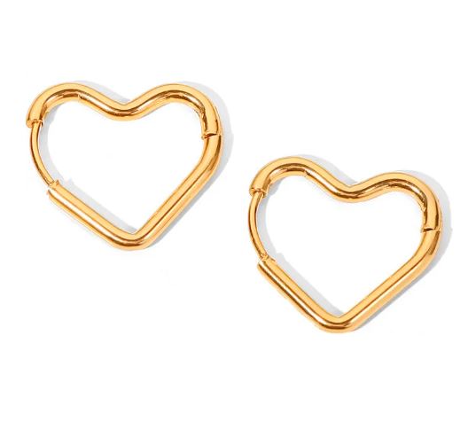 French Heart Studs
