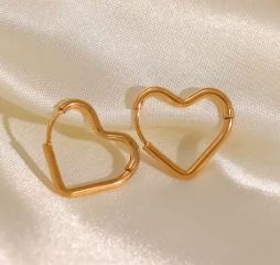 French Heart Studs