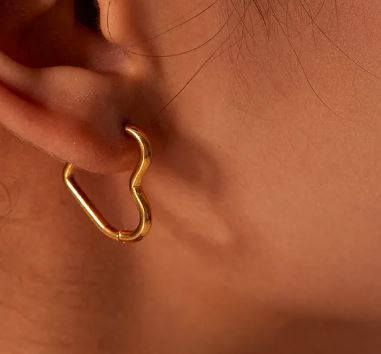 French Heart Studs