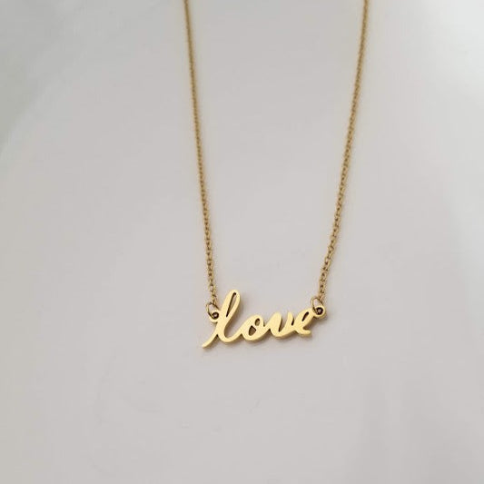 Love Cursive Necklace