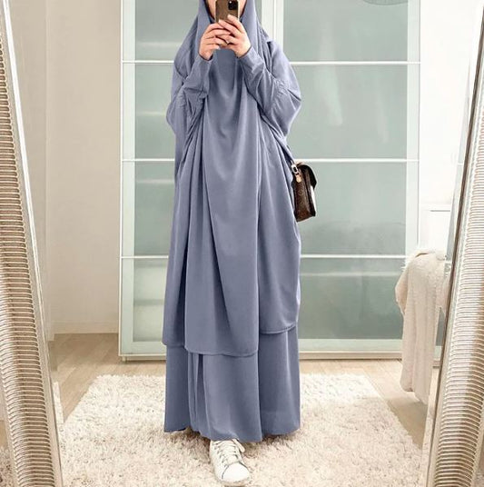 Khadija Jilbab - Light Grey Blue