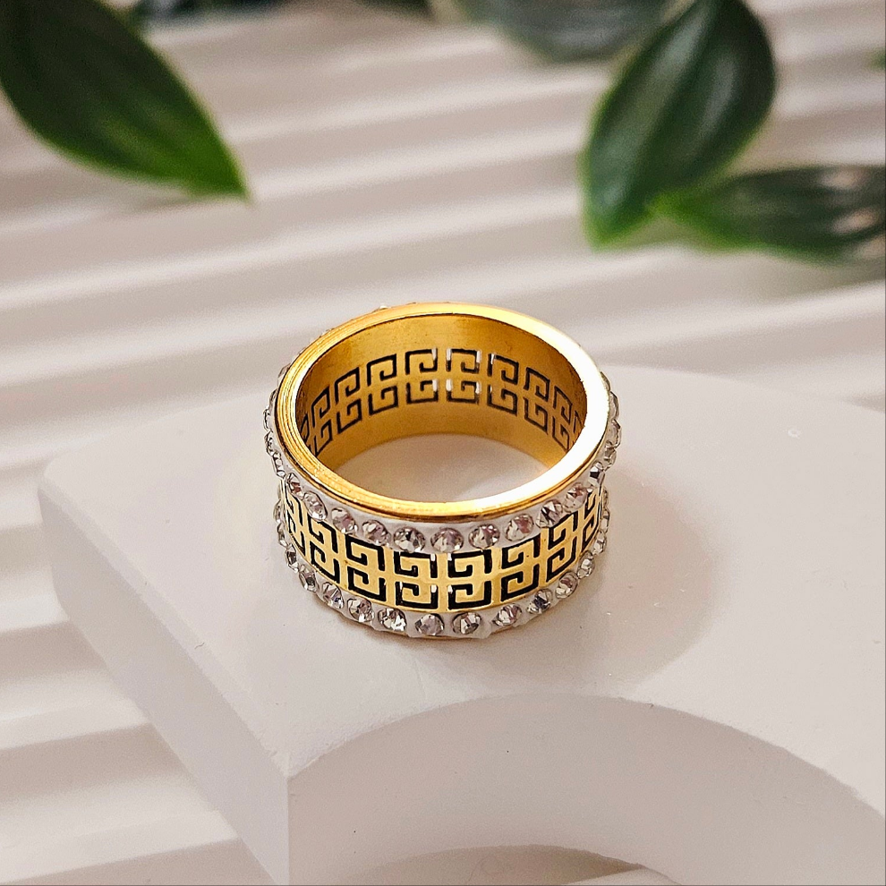 Aztec Gemmed Ring