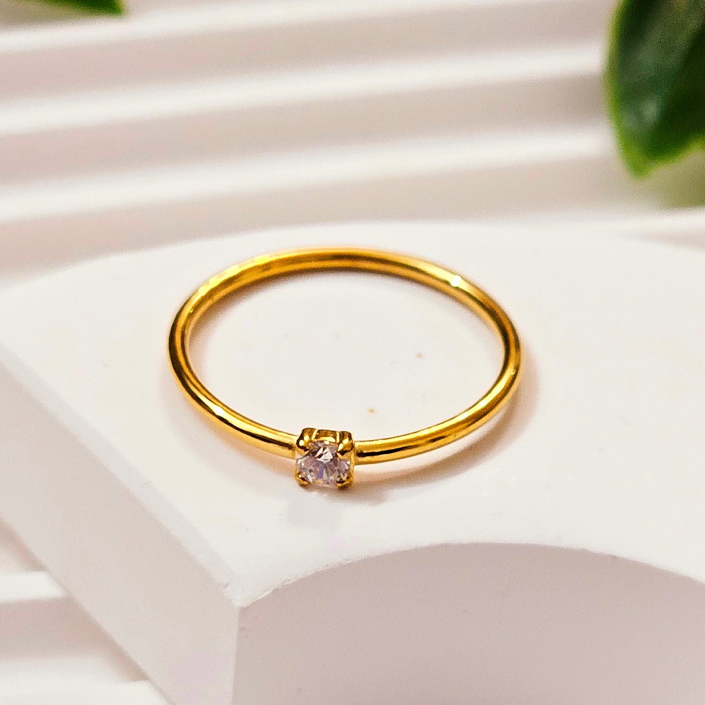 Tiny Square Gem Ring