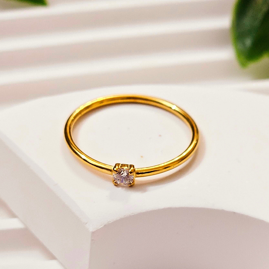 Tiny Square Gem Ring