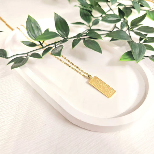 "What Makes you Different Makes you Beautiful" Arabic Necklace Gold