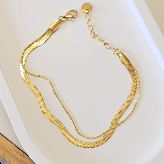 Double Layered Bracelet - Gold