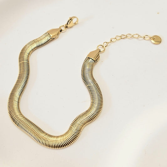 Snake Chain Bracelet Thick - Gold