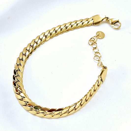 Thick Cuban Chain Bracelet - Gold