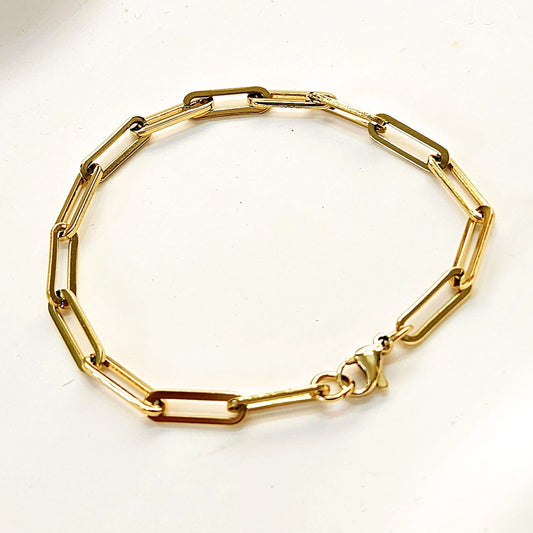 Interlacing Hook Paperclip Bracelet - Gold