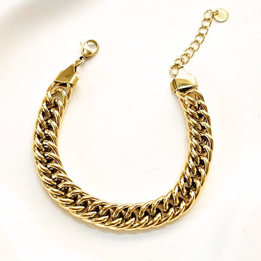 Thick Ladder Bracelet - Gold