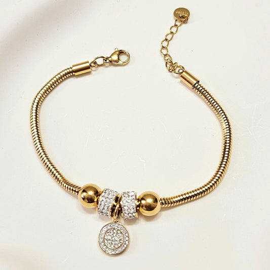 Circle Charm Bracelet - Gold