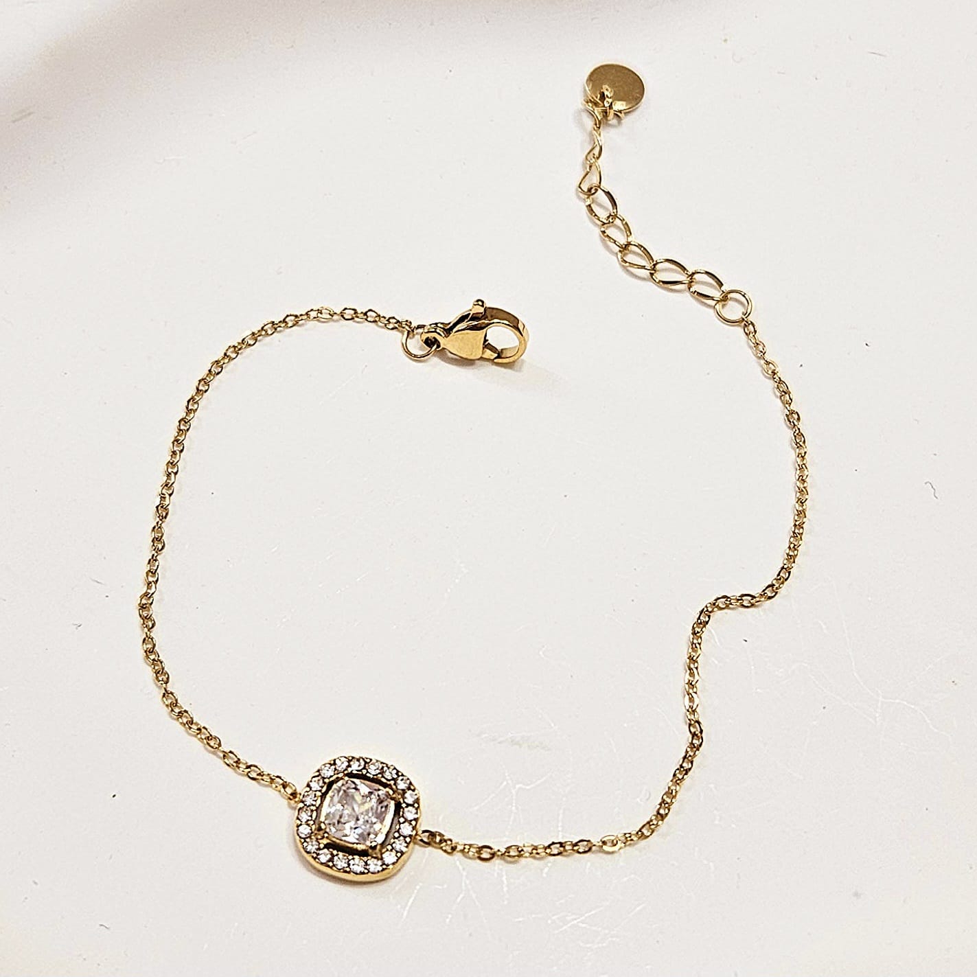 Square Gem Bracelet - Gold