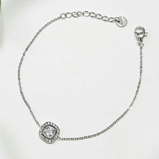 Square Gem Bracelet - Silver