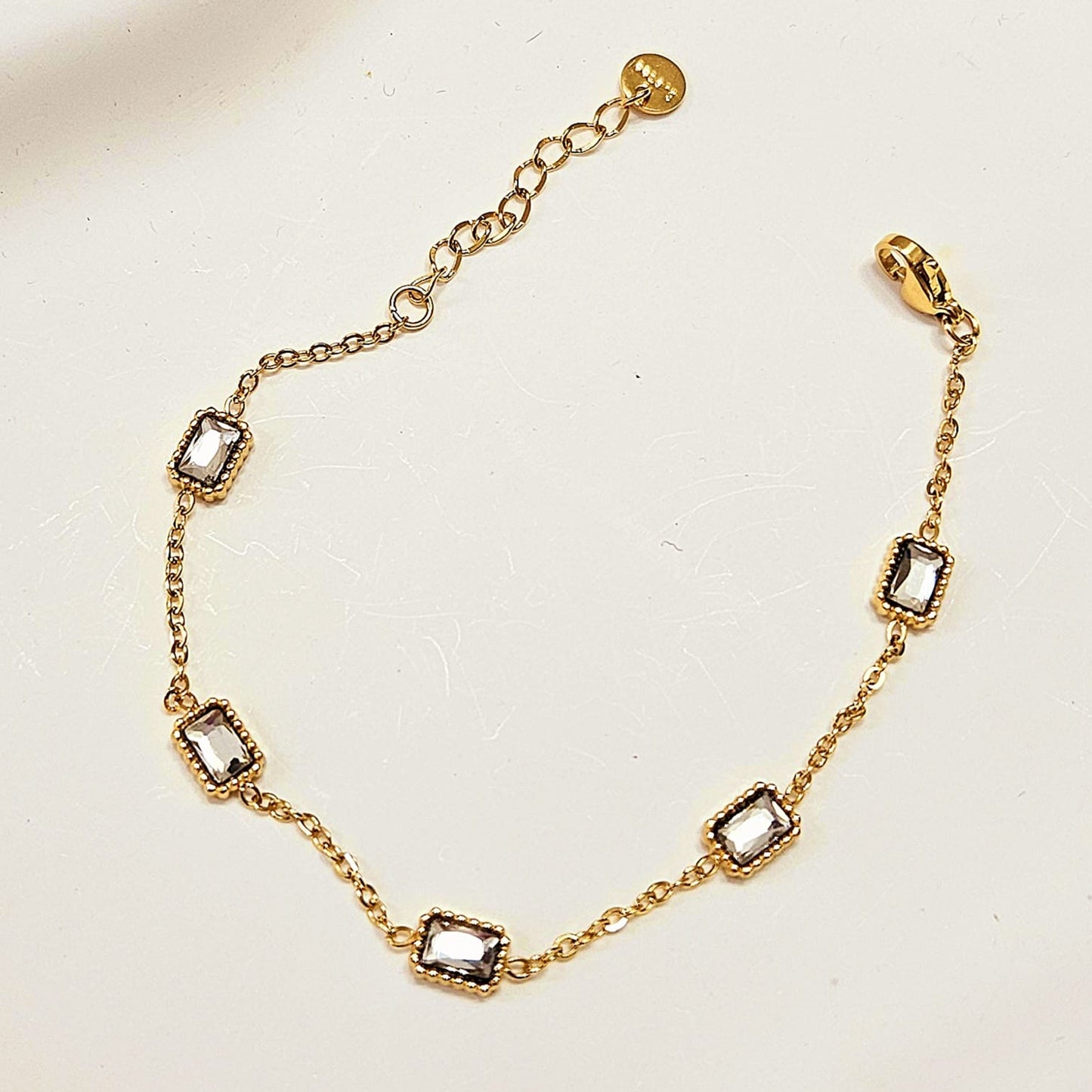 Casablanca Square Gem Bracelet - Gold