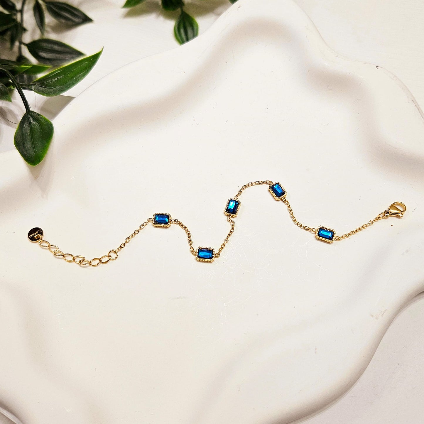 Casablanca Square Gem Bracelet - Blue & Gold