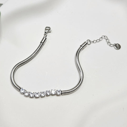 Anisa Gem Bracelet - Silver