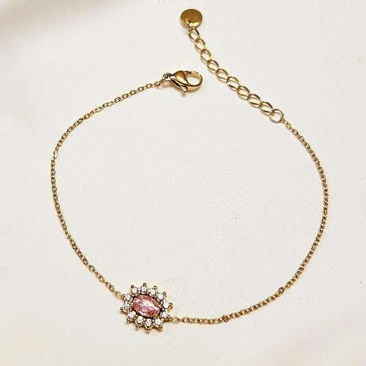 Single Vienna Bracelet - Pink & Gold