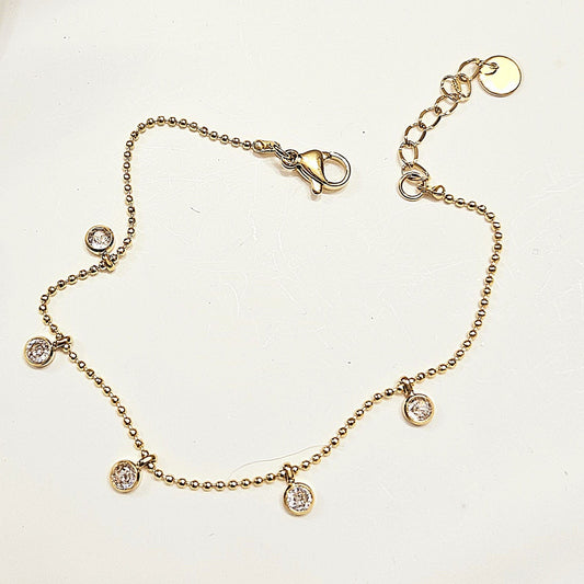Dangling Circle Bracelet - Gold