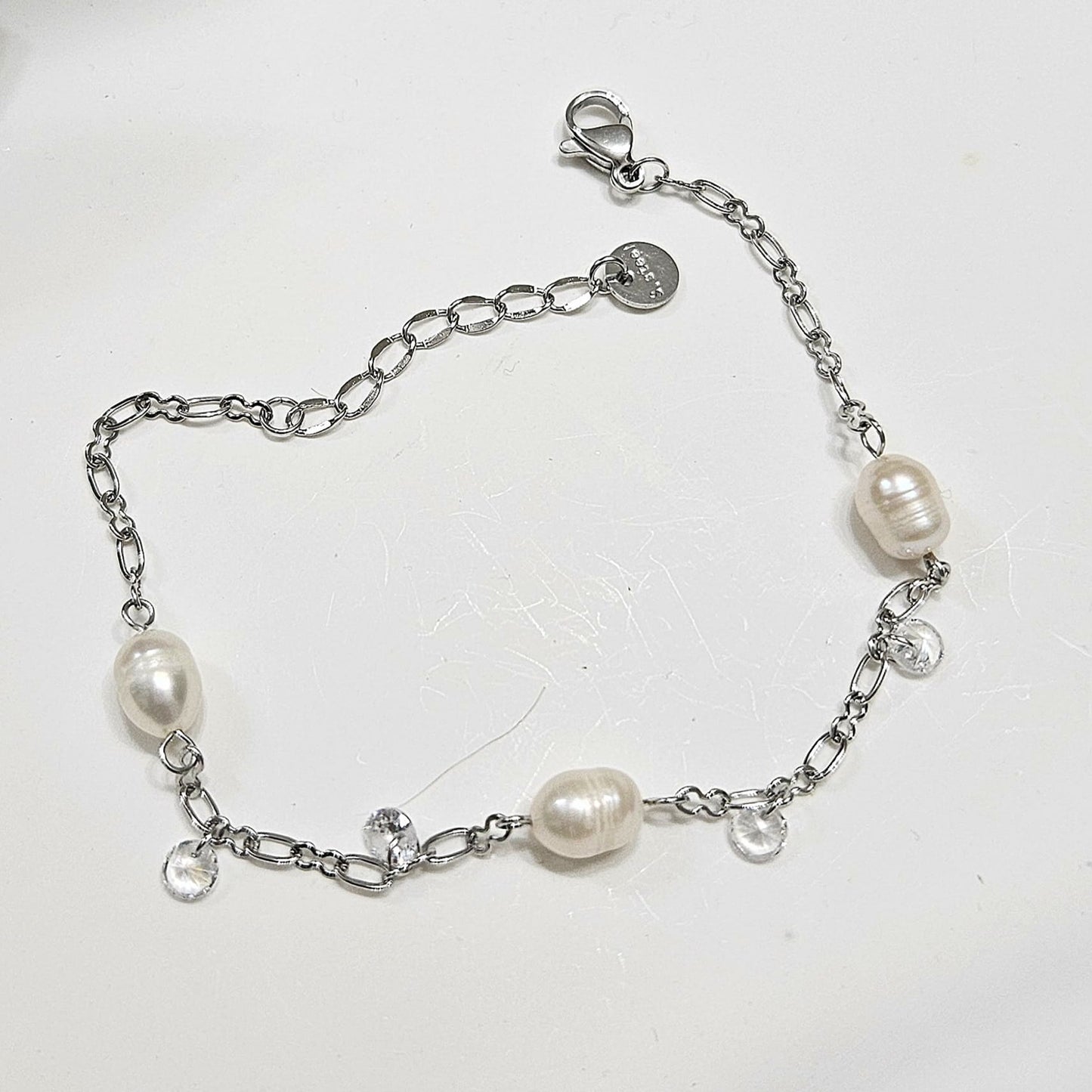 Freshwater Pearl Bracelet - Silver