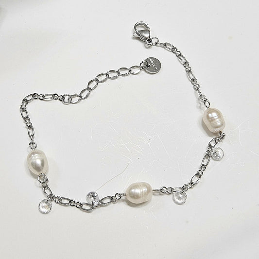 Freshwater Pearl Bracelet - Silver