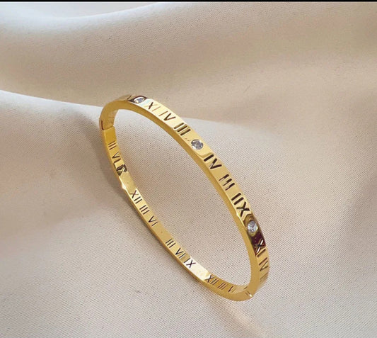 Zirconia Gem Roman Numeral Cuff