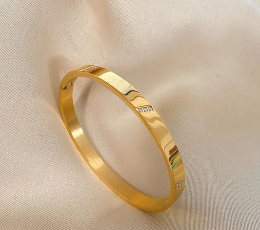 Thicker Zirconia Gem 3 lined Cuff