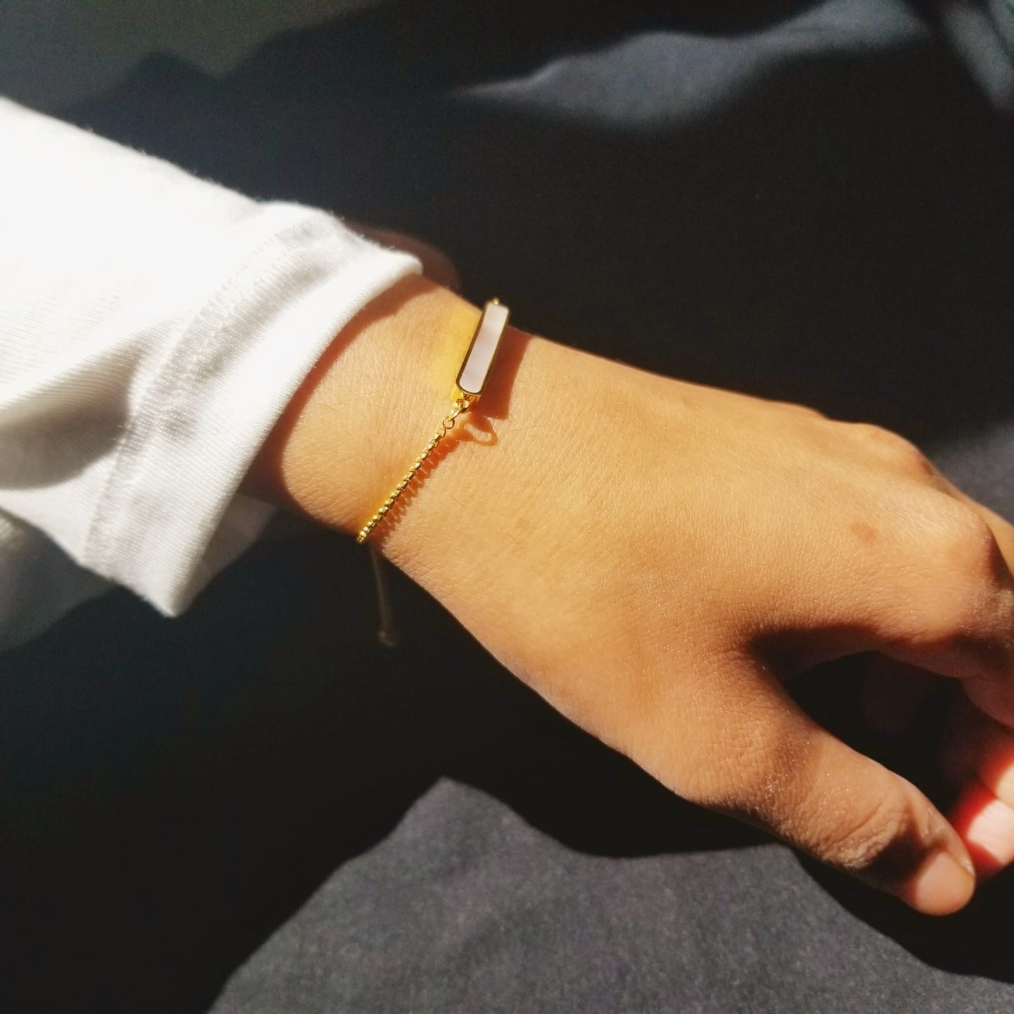 Adjustable Cream Bracelet