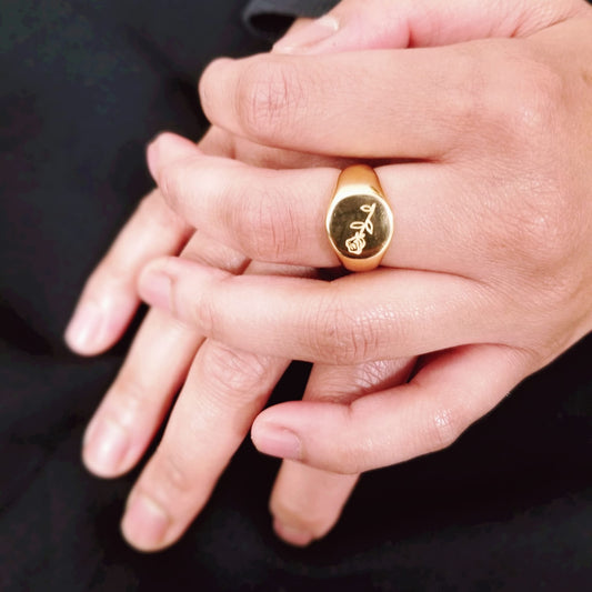 Rose Engraved Ring